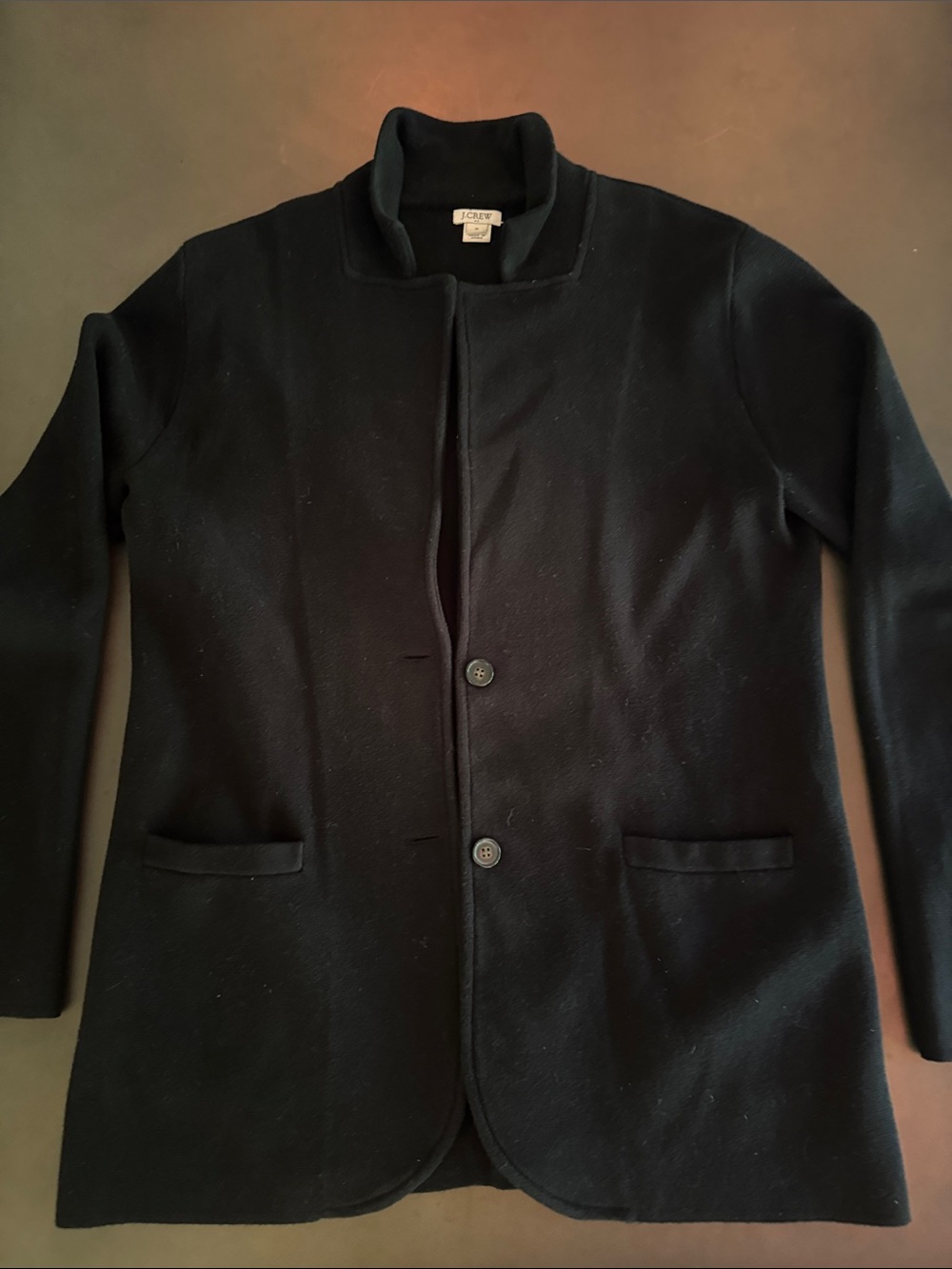 J. Crew Black Women’s Pea Coat with Stand Collar